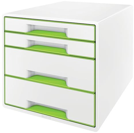 Leitz WOW Skrivbordsbyrå, 4 lådor, A4, inkl. markeringspenna och avdelare, grön, 52132054