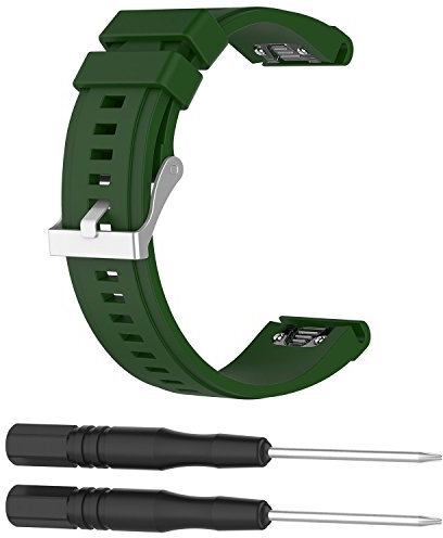 Shieranlee Fenix 5X Correa, Suave Silicona Banda de Reemplazo para Fenix 5X Sapphire Multisport 51mm GPS Watch/Fenix 3/ Fenix 3 HR/Fenix 5X Plus/Fenix 6X/Fenix 6X Pro/Fenix 7X/Fenix 7X Solar