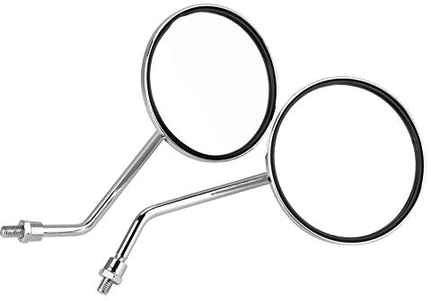 Qiilu 1 par de Espejos retrovisores de Motocicleta de 8 mm, Espejos retrovisores Redondos de Motocicleta del Lado Derecho e Izquierdo