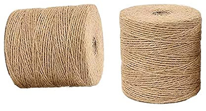 200M 500M Garten Kordel,Jute Seil,Jute Schnur,Natürliche Jute Hanfseil Sisalseil Paketschnur Bindegarn Dekoschnur Bastelschnur Bindeschnur FüR Garten Haushalt Diy Deko Bilder Pflanzen Kunstgewerbe Bas