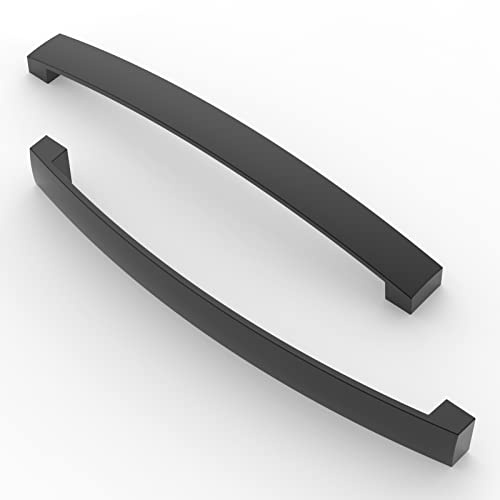 FURNIWARE 10 Stück Möbelgriff, Bohrlochabstand 192mm Stangengriff, Cabinet Arch Pull Küchengriff, für Küchenschranktür, Schlafzimmer Kommode Schublade, Badezimmer, Matt Schwarz