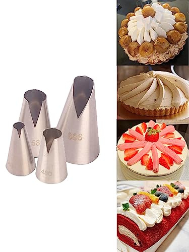 Saint Honore Lot de 4 douilles à pâtisserie en forme de V pour gâteaux