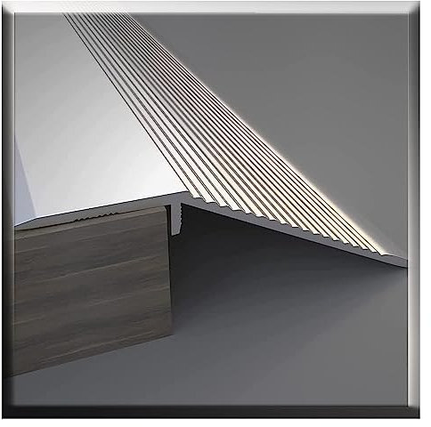 ZJIEX Perfil De Transición para Suelo con Desnivel, Tiras De Transición De Suelo, Tira De Borde De Aluminio, Altura De 20mm/ 40mm Tira De Umbral De Suelo (Color : L 90cm (3ft), Size : H 20mm (3/4in)