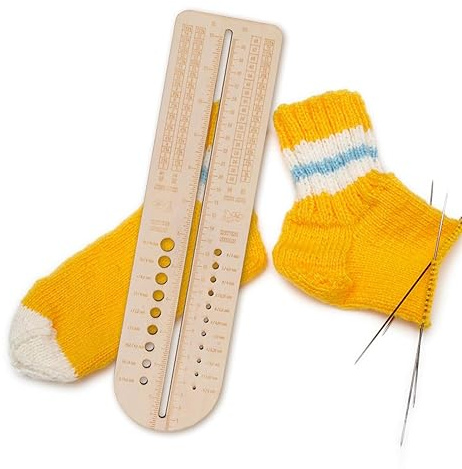 PW TOOLS Strickmuster Lineal Stricknadel Messwerkzeug Sockenlineal Werkzeug zum Stricken Nähen Werkzeuge Nählineal Messlineal Nadelmesser zum Stricken Häkelnadeln Basteln