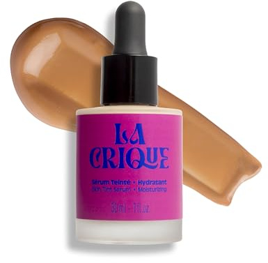 La Crique - Tinted Moisturiser Serum - Hydrating Face Serum with Hyaluronic Acid - Skin Tint - Lightweight Foundation for Skin Glow - 99% Natural Ingredients - Vegan Makeup & Skincare – 30ml - 04 Deep