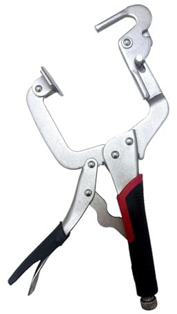 Folpus Metal Face Clamp Corner Clamp Fixing Two Ways Pocket Hole Clamp Right Angle Clamp for Welding Jointing Furniture Making