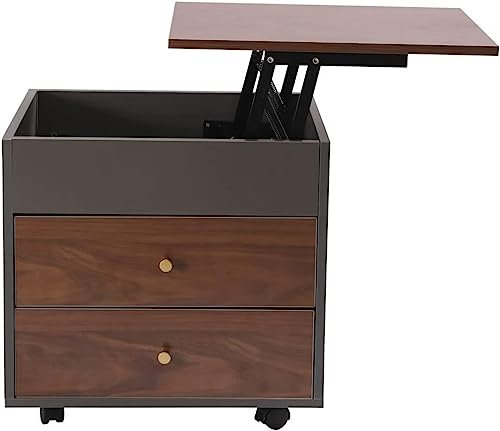 SAyfur Einfacher Nachttisch, Nachttisch aus MDF, 2 Schubladen, Beistelltisch mit anhebbarer Platte, höhenverstellbar, Nachttisch, Kommode aus Metall, interessant für Zuhause Full of Stars