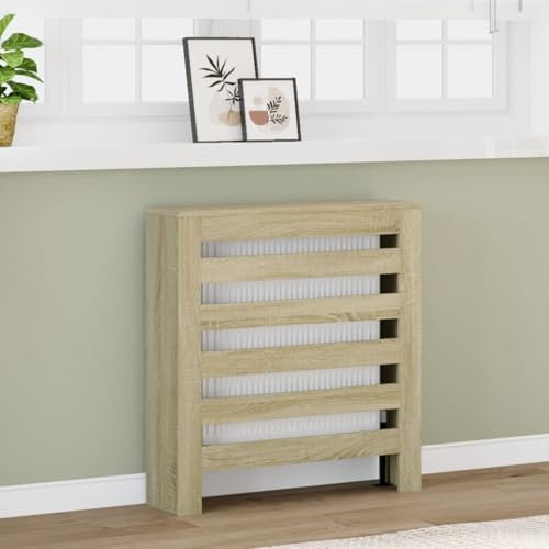 Homgoday Heizkörperabdeckung Eiche Sonoma 78 x 20 x 82 cm, mehrschichtiges Holz, Möbel, Ablage, Verkleidung für Heizkörper, Heizkörper, Typ852683