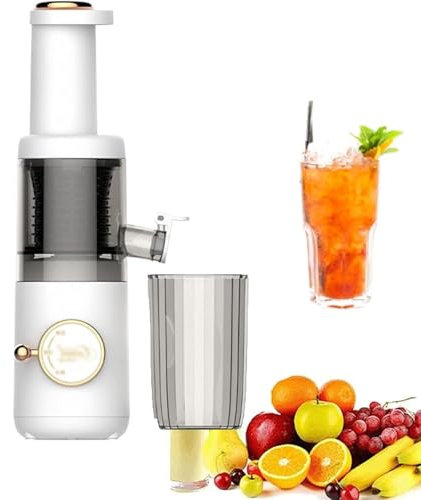120W Compact Masticating Slow Juicer, 620ml Electric Cold Press Juicer, Portable Blender Masticating Juicers, Reverse Function, Easy to Clean, for Citrus, Orange, Fruit, Vegetable