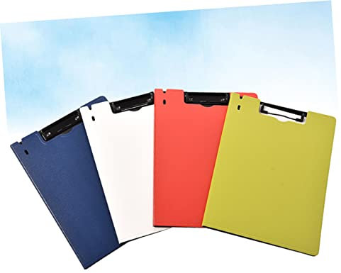 Lurrose Lot De 4 Porte-documents A4 à Rabat En Plastique Coloré Clip Métal à Ressort Solide, Léger Et Pratique Pour Bureau, École Et Organisation Des Documents