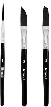 Himmlfel Pinstripe Pinsel Set,3 Stück Nadelstreifen Pinsel für Acryl,Aquarell,Gouache, Ölmalerei，Schlepperpinsel für Malliebhaber Anfänger und Künstler