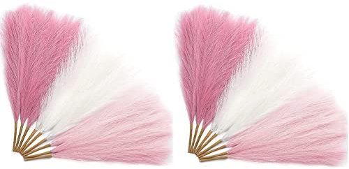 Sessleger Pampasgras, Rosa, 17,7 , künstliches Pampasgras, Pampasgras, Rosa, Dekoration, Bohème, Grasröten, 18 Stück