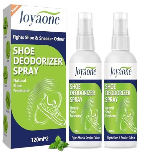 Spray deodorante per scarpe, 2 confezioni, elimina odori naturali, scarpe e borse da palestra, deodorante per piedi combatte gli odori per uomini e donne