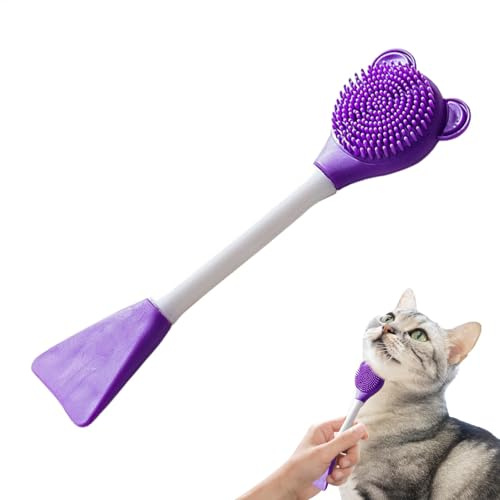 Katzenkinnschrubber – Silikon-Katzen-Reinigungsbürste | Katzenkinn-Pflegeset, Silikonbürstenköpfe Reinigungswerkzeug für Zahnfleisch, Zunge, und Gesichtsreinigung