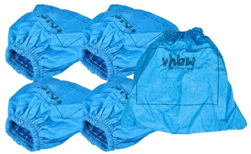vhbw 5x Textilfilter kompatibel mit Kärcher SE 4002, VC6000, WD1, WD2 Staubsauger, Nass-/Trockensauger - Stoffbeutel, Abwaschbar Blau
