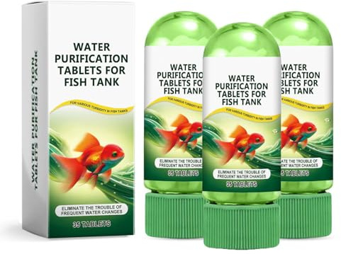 Leistungsstarke Aquarium -Wasserreinigungstabletten, Water Purification Tablets, Tragbare Wasserreinigungstabletten für Fischtank, Wasseraufbereitung Tabletten Aquariumentferner (3)
