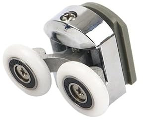 Roulettes de porte de douche, fixation de glissières, alliage d'aluminium galvanisé de 23 mm et 25 mm, quincaillerie de salle de bain double supérieure et inférieure rebondissante(23mm01)