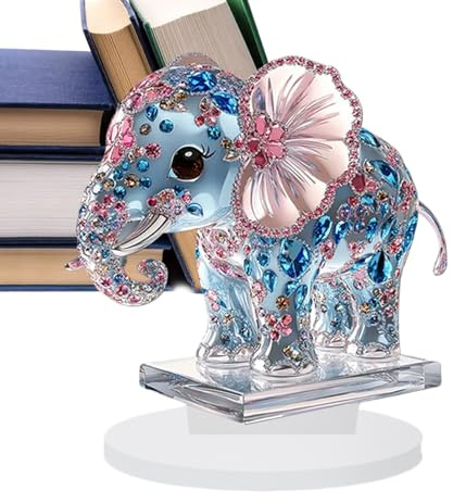 Figura de elefante Acrílico - Patrón de elefante en, Figura de animales de Plástico | Decoración de elefante contemporánea, Regalo de Fauna Transparente, maestro de Pie sintético Pachyderm