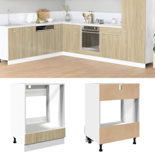 SKM Herdumbauschrank Sonoma-Eiche 60x46x81,5 cm Holzwerkstoff,Möbel,Schränke,Küchenschränke,Braun,16.85KG,849617