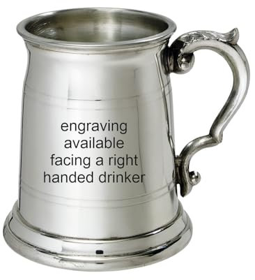Wentworth Pewter – Half Pint Old London Milk Churn Pewter Tankard – Unique Traditional Beer Mug Inspired by Vintage Milk Churn Design – Engraving Available (with Engraving)