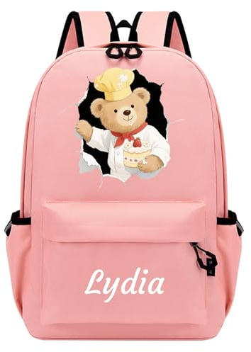 Genérico Mochila Infantil Personalizada con Nombre y Diseño, Mochila Escolar para Colegio, Mochila Bebe para Niñas/Niños de Guardería y Primaria 36cmx26cm​ (Rosa)