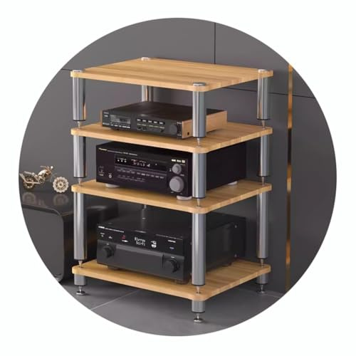 GDBTDL Mobile HiFi Multilivello con Piedini Antivibrazione, Ripiano AV per Dispositivi di Streaming, Amplificatori e Giradischi – Supporto Audio Video a 1/2/3/4 Livelli per Home Theater