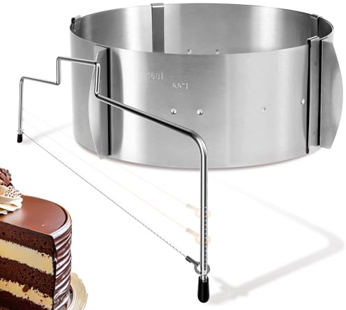 Menz Tortenring verstellbar hoch - 15 cm Edelstahl Kuchenring rund verstellbar Ø 16-30 cm, stabile Tortenform zum Schichten und Dekorieren, Backring und Backrahmen rund
