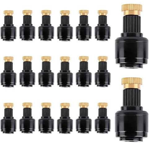 Kalolary 20PCS 1/4 Copper Atomizing Nozzle, 6mm Micro Mist Sprinklers