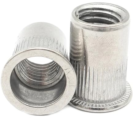 Dado for rivetti in acciaio inossidabile Testa piatta Corpo tondo Tappo zigrinato filettato(M10)