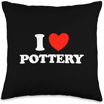 Potter Heart Funny Cute Clay Wheel Art Collect Hobby Pro Fan Throw Pillow