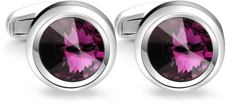 Merit Ocean Manschettenknöpfe Herren, Kristall Runde Cufflinks Manschette für Hemd Hochzeit Geburtstag mit Geschenkbox