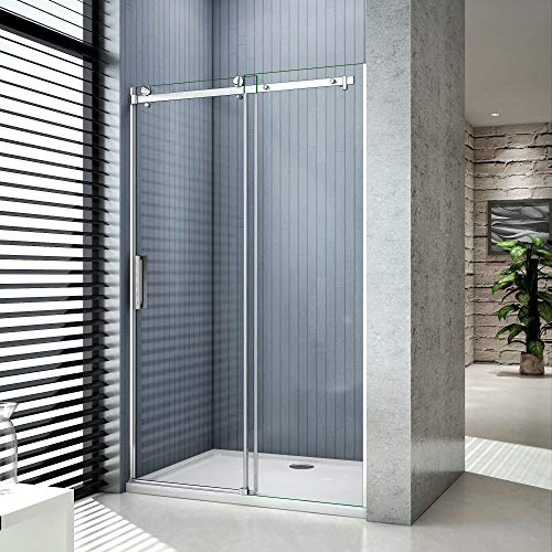 110x195 cm Porta Doccia Per Nicchia Anta Scorrevole Ingresso Laterale in Vetro 8 mm Temperato Trasparente Anticalcare Telai In Alluminio Cromato Lucido