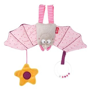 SIGIKID 42208 Anhänger Fledermaus Urban Mädchen Babyspielzeug empfohlen ab Geburt rosa