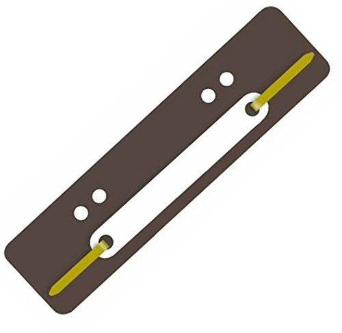 PTB Heftstreifen aus PP-Folie mit Plastikdeckleiste, 3,4 x 15 cm, 4 Löcher, 100 Stück, Braun