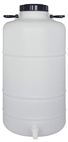 Bidón Garrafa Plástico Alimentario 50 litros con grifo y asas redondo. Boca ancha. Apto para agua consumo humano y todo tipo de líquidos.