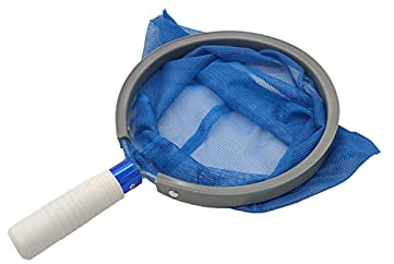 Écumoire à feuilles en filet, écumoire en plastique, petit filet de pêche à poignée en aluminium pour eaux profondes, outil propre pour fontaine d'étang de bain à remous (écumoire à feuilles à main)