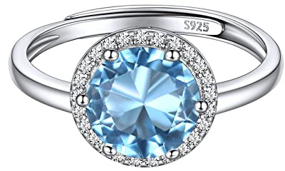 ChicSilver 925 Silber verstellbarer Ring mit 12 Gebursstein Damen Mädchen Fingerring mit Zirkonia Verlorbungsring Ehering für Valentinstag Weihnachten Geburtstag