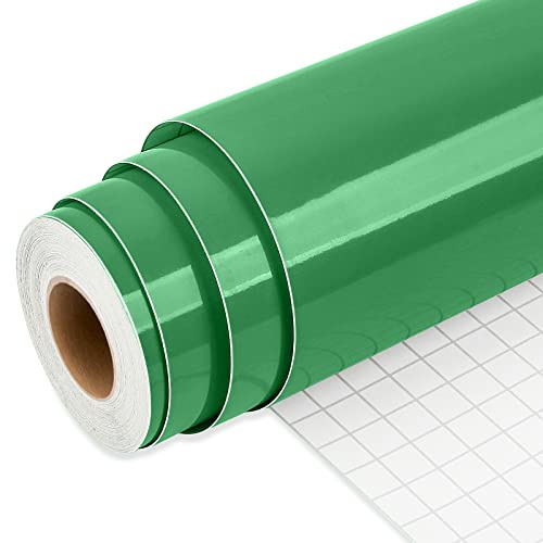 IModeur Glänzend grün Vinylfolie Plotter - 30,5 x 762,5 cm grün Plotterfolie Vinyl für selbstklebendes Vinyl für DIY-Geschenke, Geburtstagsfeier