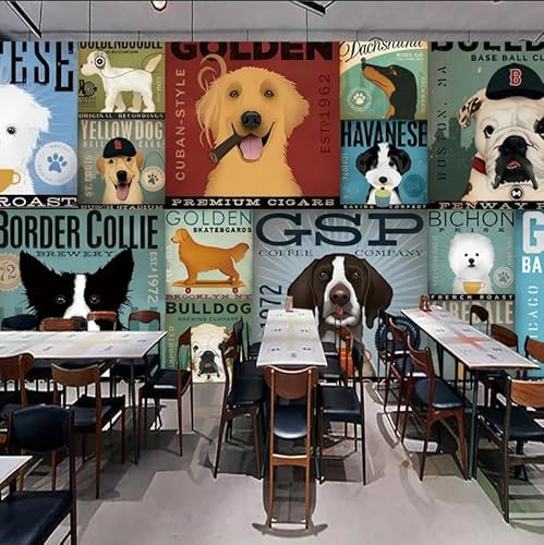 Gran Mural De Fondo De La Habitación De Los Niños De Dibujos Animados Perro Papel Pintado 4 Tema De La Ti Decoración Fotomural Dormitorio Sala De Estar Pared Pintado Papel Tapiz No Tejido-430cm×300cm