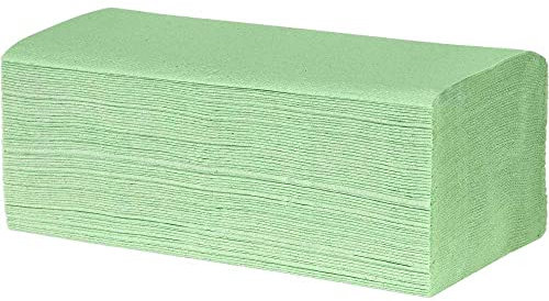 Falthandtücher, V-Falz/Z-Falz, 2-lagig, 25x23cm, Zellstoff, grün, 20x160 Blatt, 3200 Blatt/VE, Papierhandtücher, Zickzack-Falz, ZZ-Falz