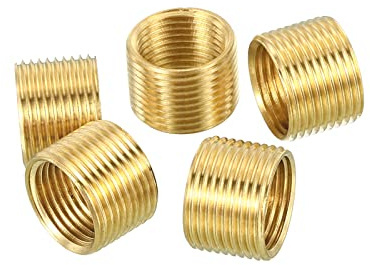 PATIKIL M14 a M12 Filettatura Adattatore Manicotto Riduzione Dado, 5pz 10mm Filettato Cavo Tubo Adattatore Ottone Accoppiatore Connettore Tubo Raccordo