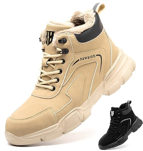 Botas de Seguridad para Hombre Mujer Impermeable Ligeras Zapatos de Seguridad con Punta de Acero Antideslizante Botas de Trabajo