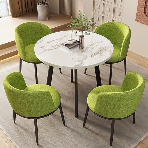 Esstisch-Set,Modernes Rund Esstisch Mit 4 Stühlen Set,Besprechungstisch Mit Stühlen,Rezeption Tisch Und Stuhl Kombination,Verhandlungstisch Meetings Kleine Runde Tische,Platzsparende ( Size : D1 )