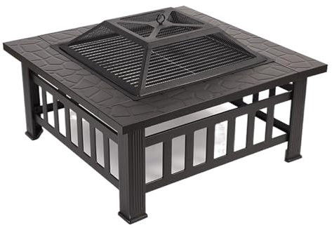 PBENO Holzkohlegrill Gartenmöbel Feuerstelle Multifunktions-Grillofen Outdoor-Garten Großer Multifunktions-Grillofen