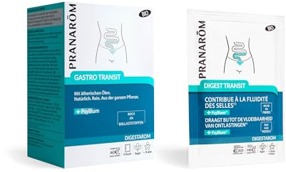 Pranarôm - Digestarom - Gastro Transit mit Psyllium - Mit ätherischen Ölen - Bio - 20 Kapseln