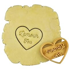 3DKOUPE - Emporte-pièce coeur - L'amour Fou - Couleur au choix - Conçu et fabriqué en France