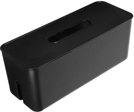 Hemobllo Wandmontierte Kabelorganisatorbox zum Mehrfachsteckdose Verstecken Große Kabelaufbewahrungsbox aus Kunststoff Robust für Schreibtisch und Wohnzimmer