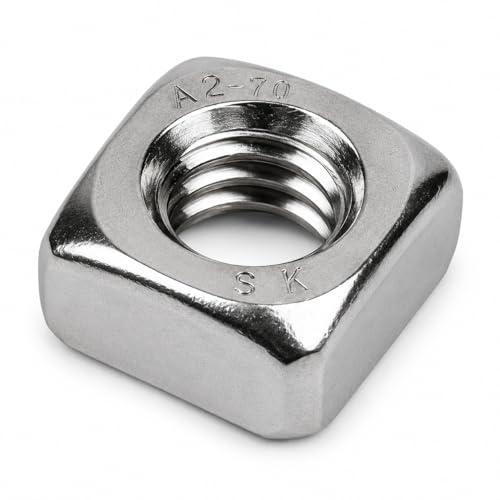 DAUMLINK Tuerca Cuadrada DIN 557 Acero Inoxidable A2 (V2A) M6 | 25 tuercas cuadradas M6 para tornillos métricos