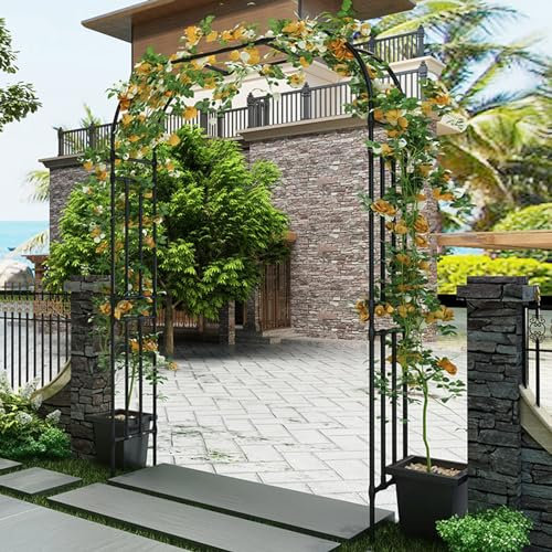Rosenbogen Metall Torbogen Gartenbogen Rankhilfe Rankgitter Rankbogen für Kletterpflanzen Pergola für für Hinterhof Rasen Terrasse Hochzeit Dekorationen