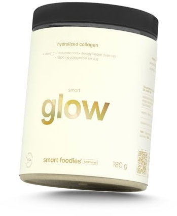 Smart Foodies Hydrolyzed Collagen Powder for Women Bovine Peptides Supplement with Vitamin C & Hyaluronic Acid for Skin Hair Nails Joint Support Unflavoured 180g